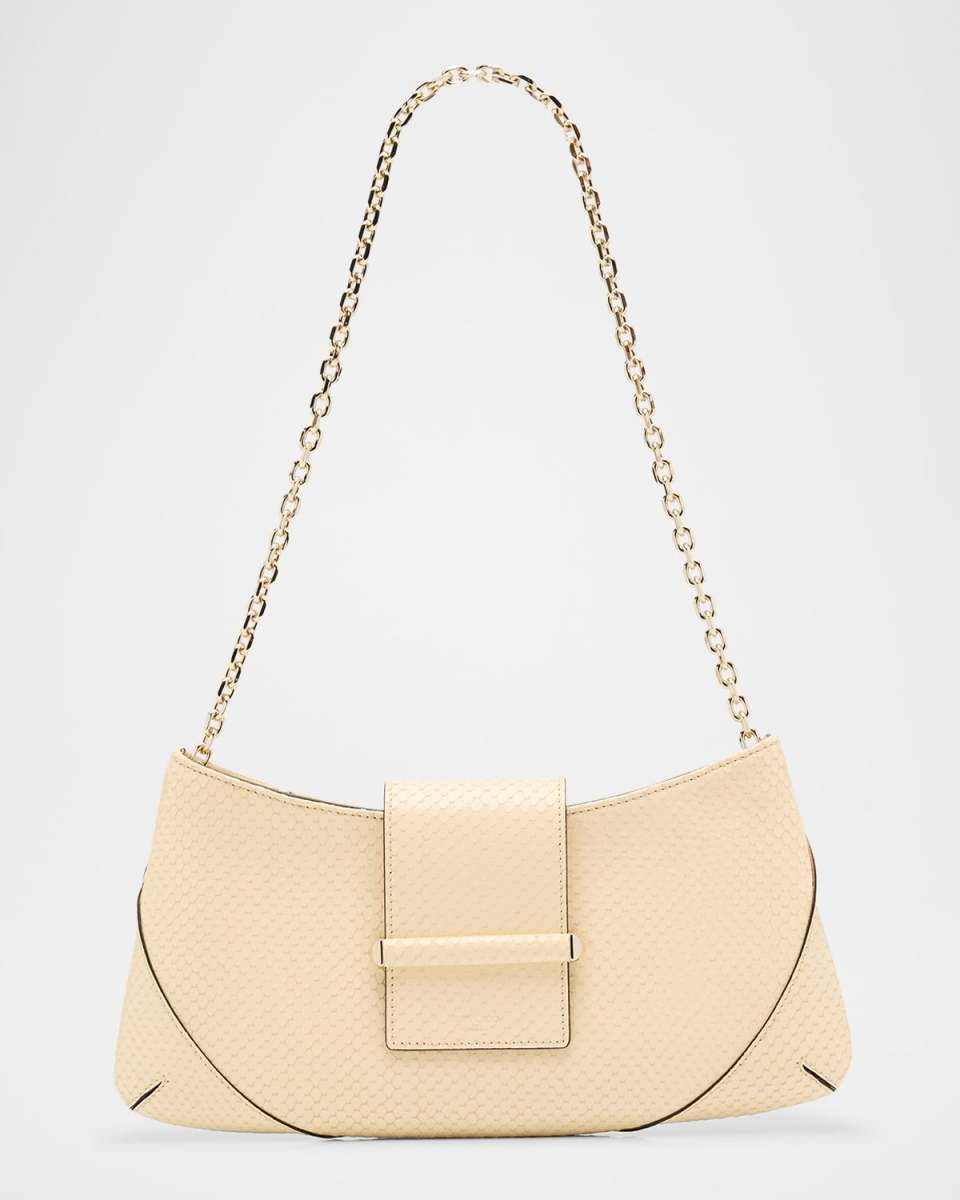 Bar Slim Embossed Leather Clutch Bag